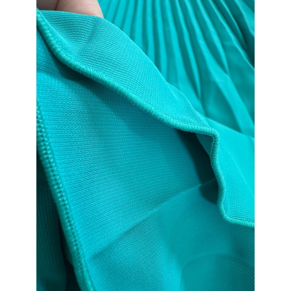 REISS Isidora Skirt Womens 6 Teal Green Accordion Pleated Satin Midi - Picture 7 of 9